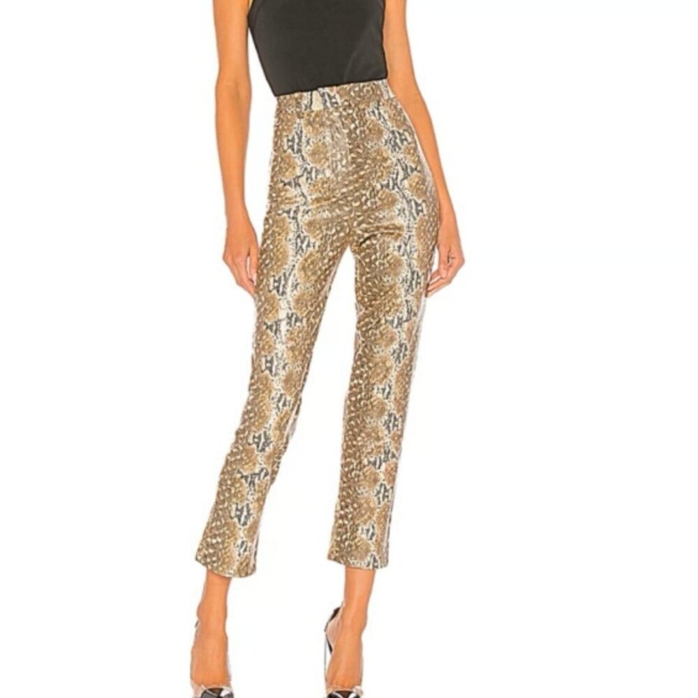 Lovers + Friends Snake-Embossed Faux Leather Pants